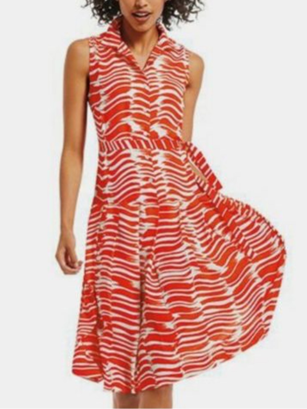 CAbi Brushstroke Pleated Dress